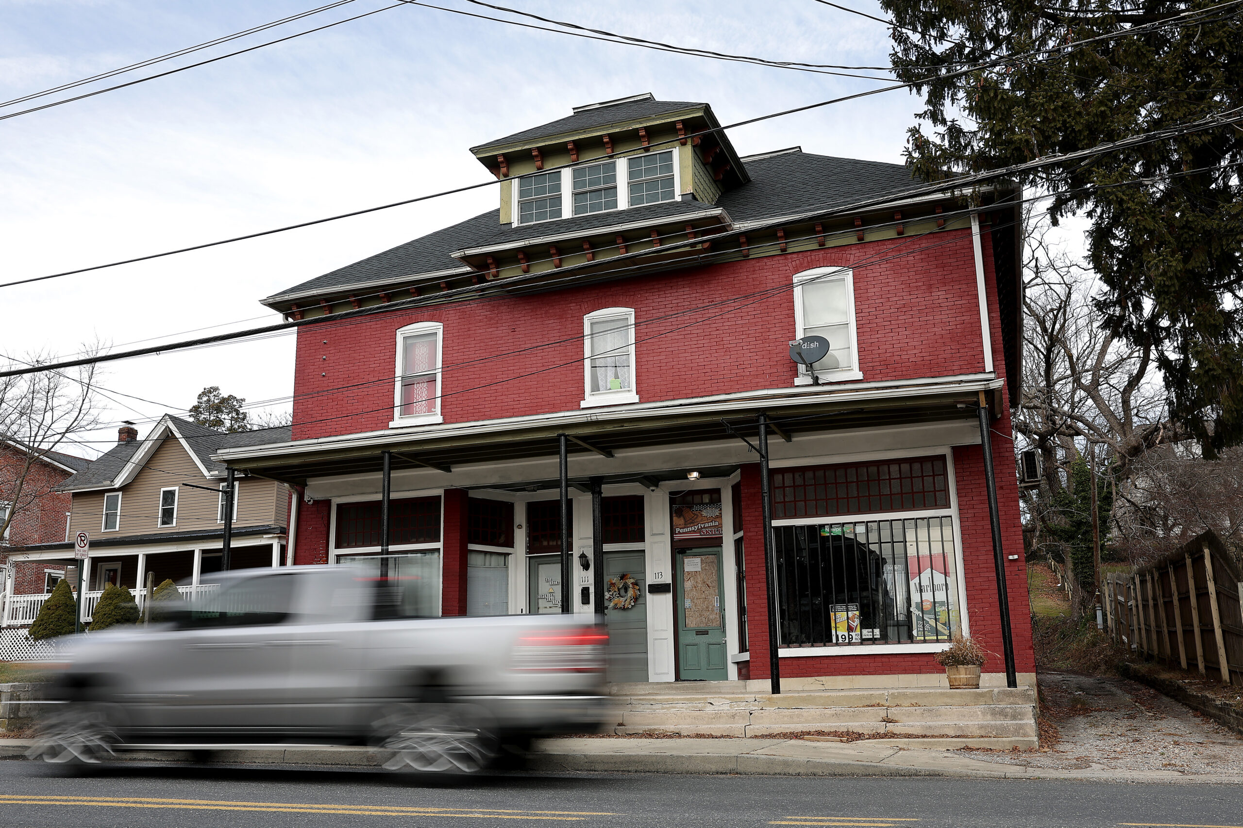 An exterior view of the former West Grove Smoke Shop in the borough of West Grove, Chester County.