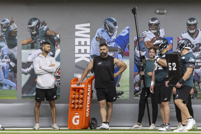 Jason Kelce’s belly bucking competition, concerns with Eagles offense, and more from latest ‘New Heights’