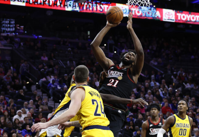 Joel Embiid scores season-high 39 points to lead Sixers to 115-105 win against Pacers