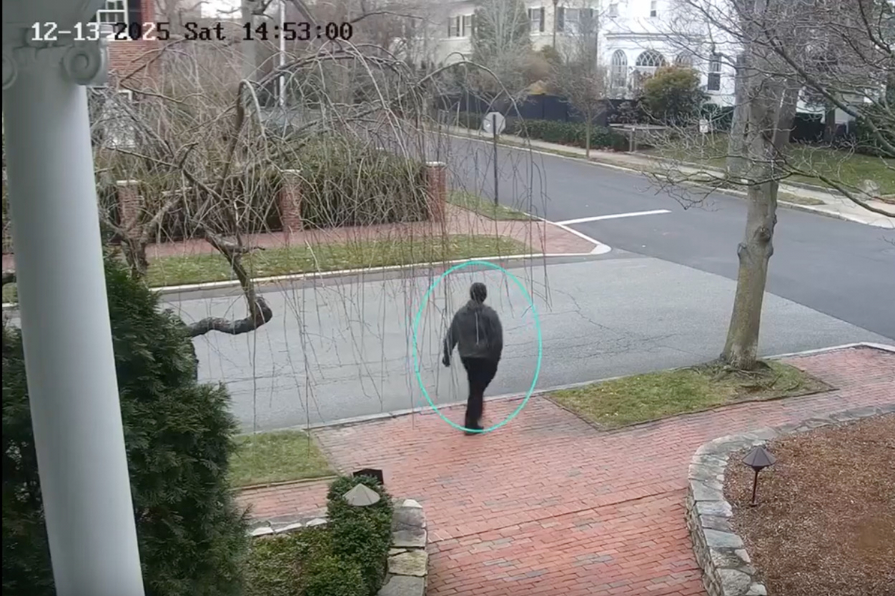 This image taken from video provided by the FBI shows a person of interest in the investigation of Saturday's shooting at Brown University.