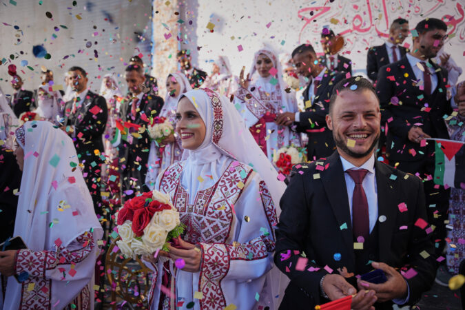 Mass wedding in Gaza celebrates new life after years of war and tragedy