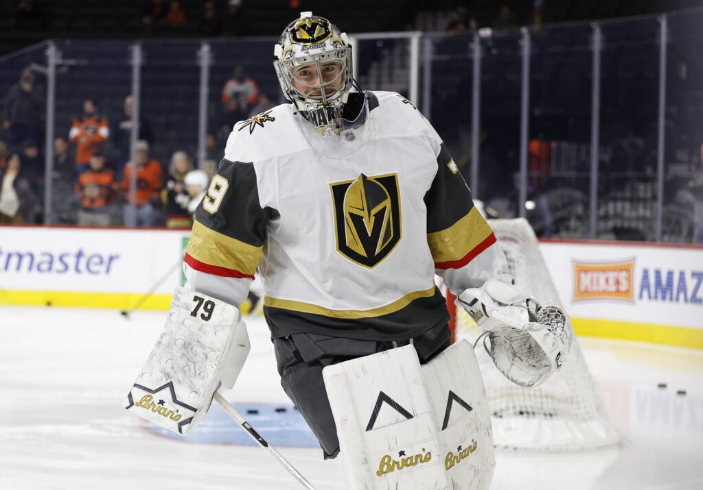 Carter Hart was on the ice Thursday at Xfinity Mobile Arena but will not start vs. Flyers.