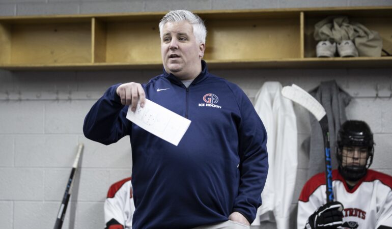 Frank Seravalli’s late cousin played hockey at Germantown Academy. Now the NHL insider is coaching the Patriots in his honor.