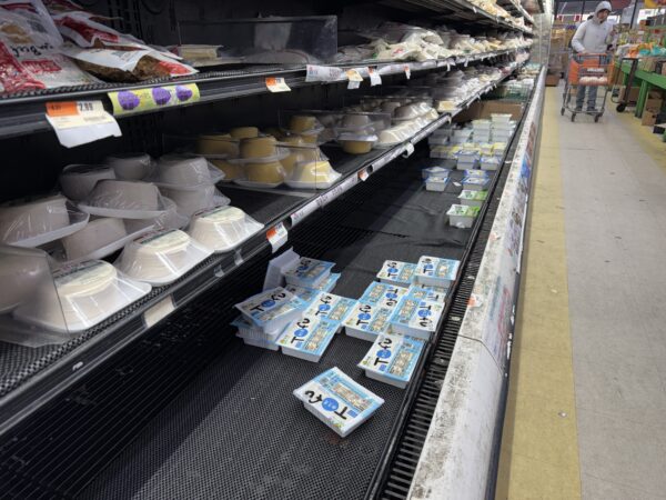 Philadelphians sweep grocery store shelves to stock up ahead of the snowstorm
