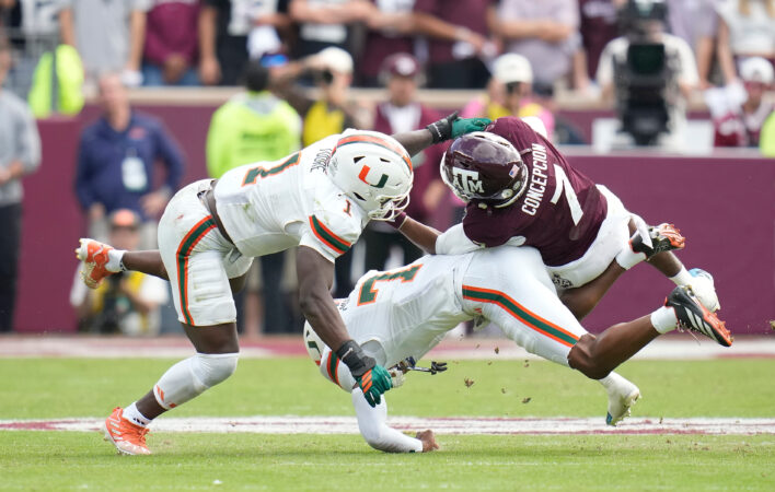Linebacker Mohamed Toure (1) hails from Pleasantville, N.J., and spent six seasons at Rutgers before joining Miami this offseason.