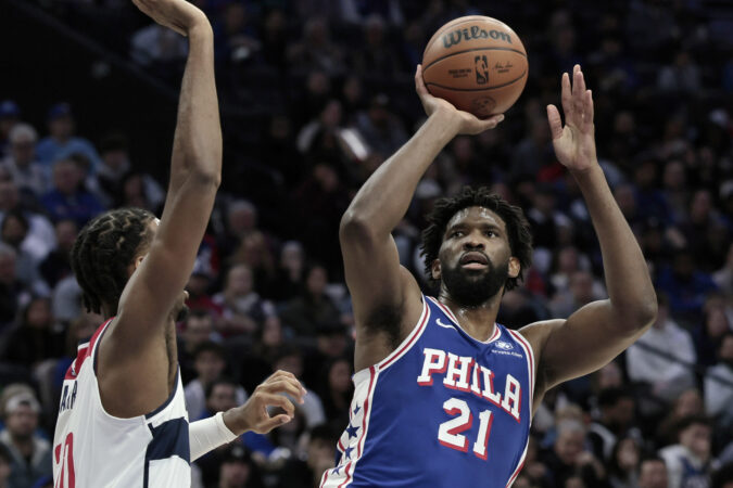 Joel Embiid led the way with 28 points against Washington.