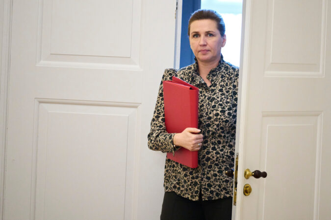 Danish Prime Minister Mette Frederiksen after a meeting in the Foreign Policy Committee at Christiansborg in Copenhagen, Denmark, on Tuesday.
