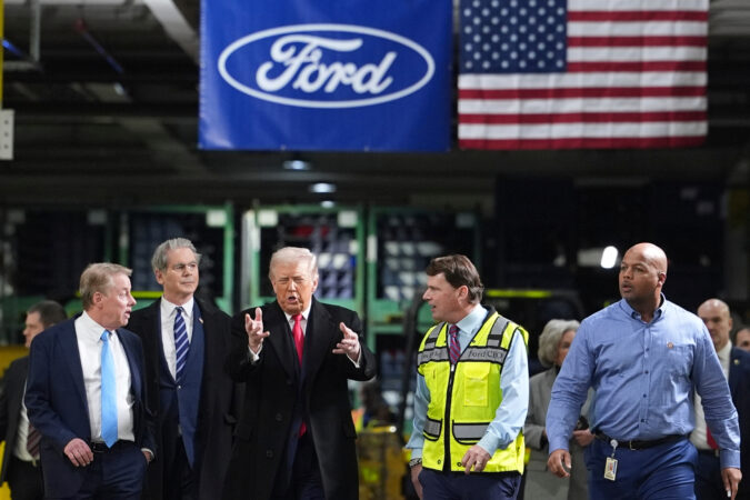 Trump visits a Ford pickup truck factory, aiming to promote his efforts to boost manufacturing