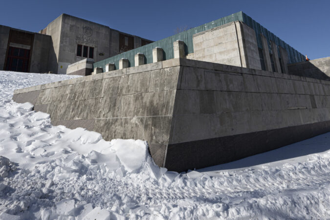 Central High School is shown in the frigid cold on Friday, January 30, 2026.