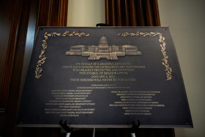 This Jan. 6 plaque was made to honor law enforcement. It’s nowhere to be found at the Capitol