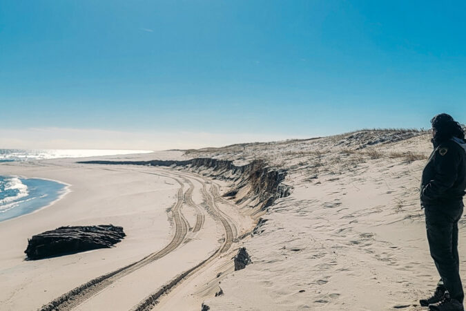 Remnants of a 19th-century shipwreck have washed up on a New Jersey beach