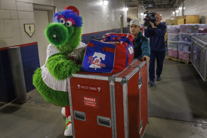 Hats, gloves, and a hot dog launcher: Countdown to baseball begins as Phillies load spring training truck