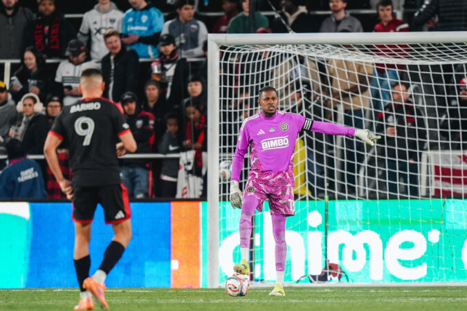 Tai Baribo (left) got the better of Andre Blake and the Union in the striker's first game with D.C. United against his old team.