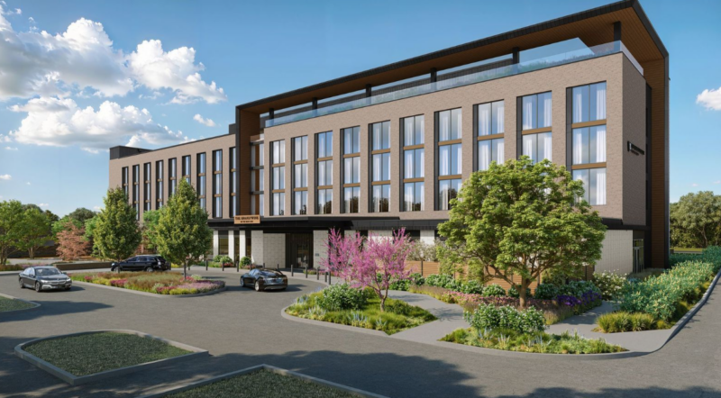 A rendering of The Brandywine, a new Marriott hotel being built in Radnor.