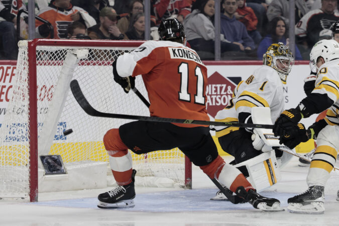 Travis Konecny misses Maple Leafs game with upper-body injury, listed as day-to-day