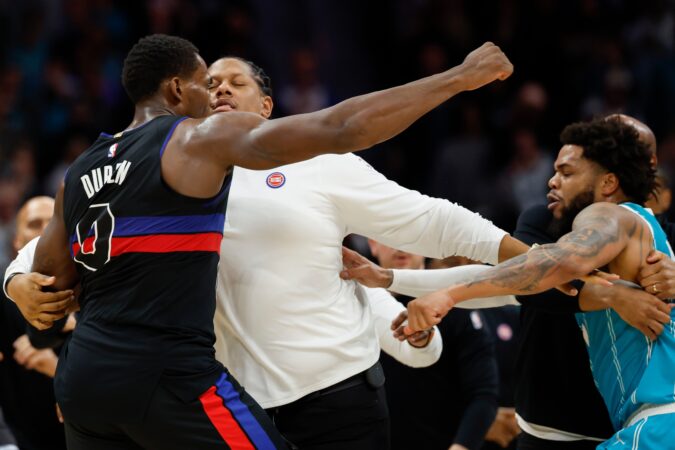 Former Roman star Jalen Duren among four players ejected after fight at Pistons-Hornets game