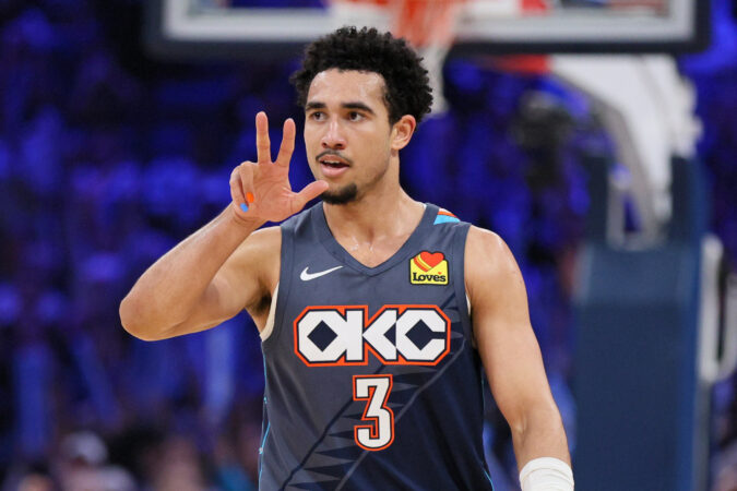 Oklahoma City guard Jared McCain scored a season-high 21 points against the Nets on Friday.