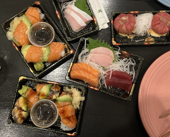 Delivery sushi from Vic Sushi in Rittenhouse.