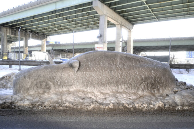 A frozen car in Fishtown became a tourist attraction on Google Maps