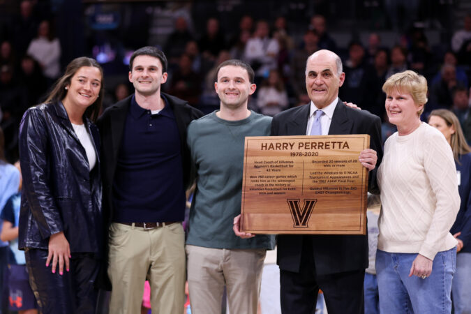 Villanova honors alumni and coach Harry Perretta during its win over Georgetown