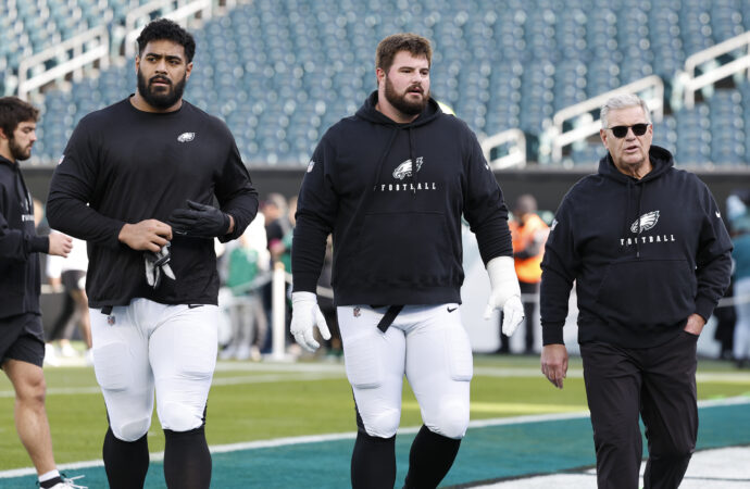 How will the Eagles navigate a critical moment for their offensive line without Jeff Stoutland?