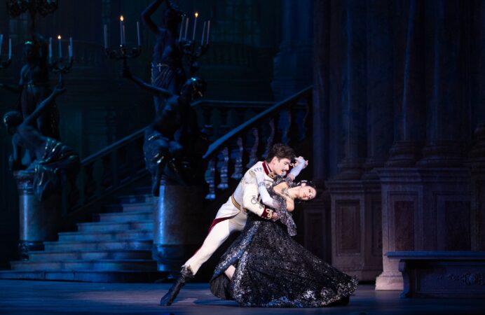Philadelphia Ballet dancers Mayara Pineiro (right) and Sterling Baca in "The Merry Widow."