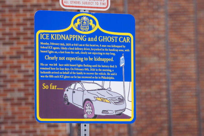 The fake historic plaque that was erected at the scene of a Philly ICE arrest has disappeared