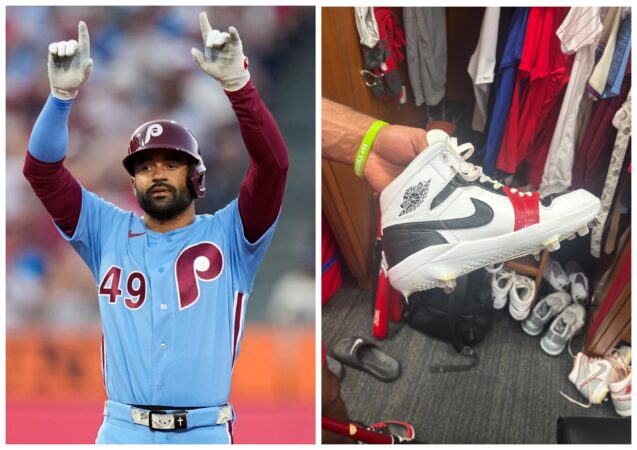 Derek Hill has an artistic side of him that he has used recently to paint his own cleats.