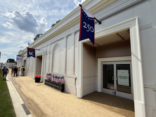 This pavilion at the Great American State Fair would have belonged to Pennsylvania if the state participated.