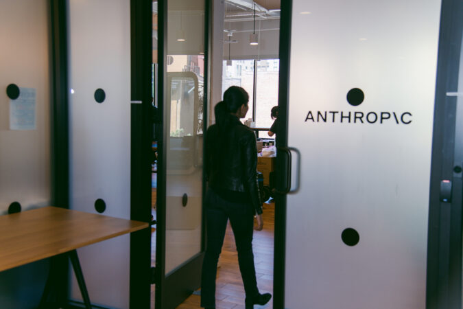 FILE — An employee enters the Anthropic office in San Francisco, June 7, 2023. Workers at the artificial intelligence company have been puzzled and increasingly concerned by the Trump administration’s move to limit their latest AI models.