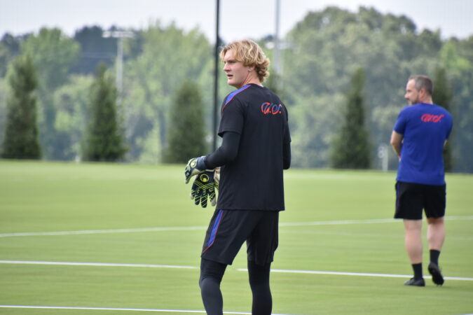 Union backup goalkeeper Andrew Rick is spending the summer with the U.S. men's World Cup team, serving as an extra body in practices.