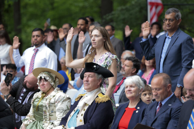 Taking the oath of citizenship 65 new citizens from 19 countries at the historic Founding Forward in Phoenixville. Friday, June 26, 2026
