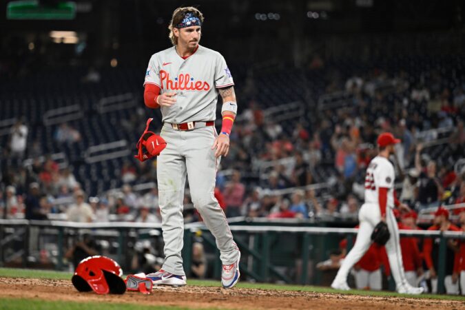 Phillies’ offense stuck in neutral in 4-1 rain-delayed loss to the Nationals