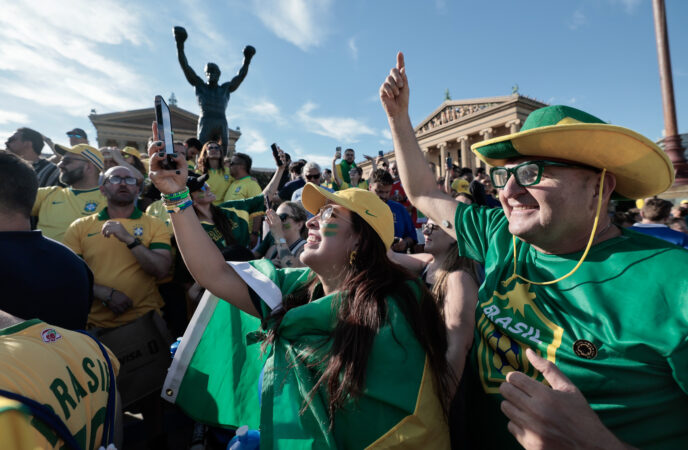 Rocky curse? Brazil supporters aren’t taking any chances ahead of World Cup clash with Haiti.
