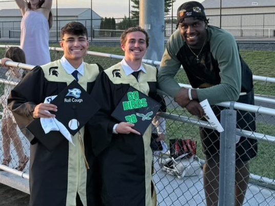 Two Deptford High School students created a Jalyx Hunt fan account. Then he showed up at their graduation.