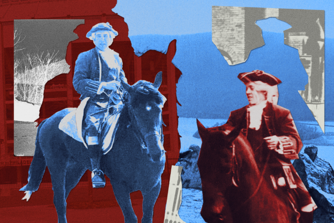 Brothers K.C. and Russ Peterson trekked 318 miles over two weeks from Old North Church in Boston to Veterans Stadium on horseback in 1976.