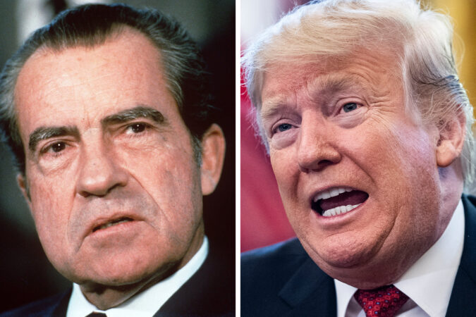 Richard Nixon has been compared to Donald Trump, but his career shows that the GOP once embraced a range of ideologies. (AP and Jabin Botsford/The Washington Post)