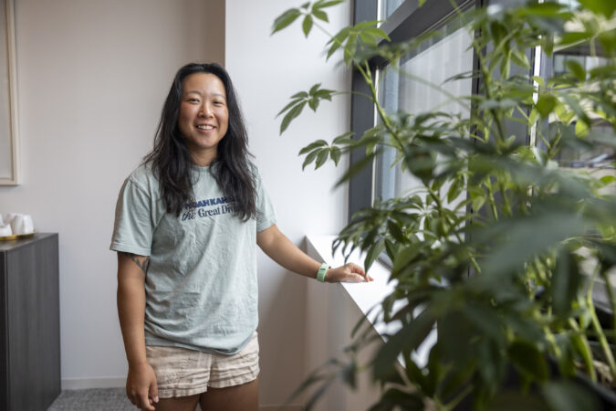 Lilly Chen, cofounder of FSH Technologies, in the company's ne office space in Philadelphia.