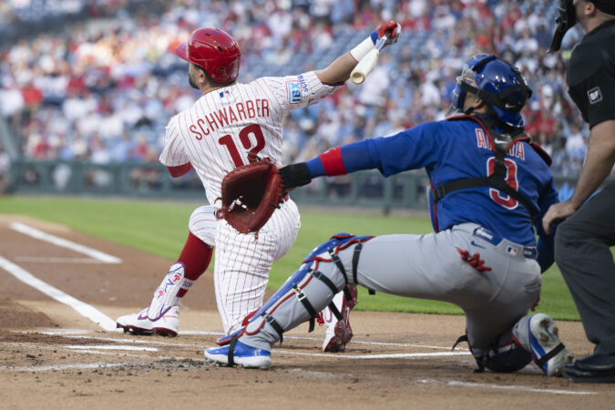 Kyle Schwarber leads the majors with 30 home runs.