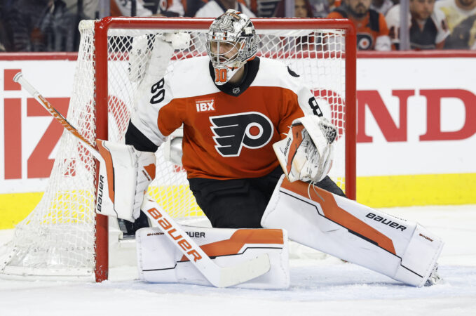 Flyers goaltender Dan Vladar had a career year last season.
