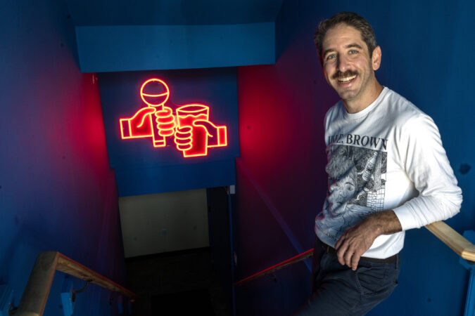 Owner Reid Benditt at Claude's Comedy Club, at 1123 S. Broad St., on Wednesday, July 1, 2026.