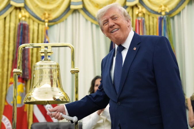 Trump rings Wall Street’s opening bell as he ties his presidency to stock market gains