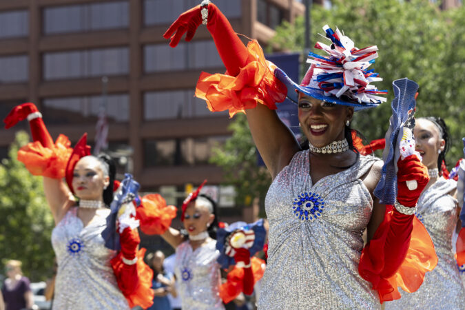 Students from Dance4Life School of the Arts in Delaware perform during the Red, White, & Blue To-Do Pomp & Parade on Thursday, July 2, 2026, in Philadelphia.
